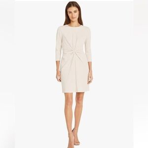 NWT Donna Morgan 3/4 Sleeve Shift Center Ruching Dress Color Horn Size 4